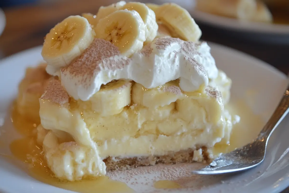 Magnolia Bakery's banana pudding served in a glass bowl, showcasing its layered Nilla wafers, ripe banana slices, and creamy vanilla pudding.
